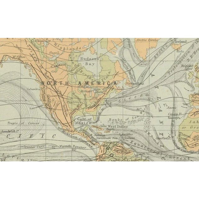 Antique Charts of the World Physical, 1884 For Sale - Image 3 of 13