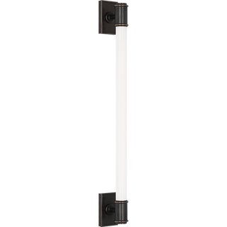 Chapman & Myers for Visual Comfort Signature Owen 30" Linear Bath Light in Bronze with White Glass For Sale