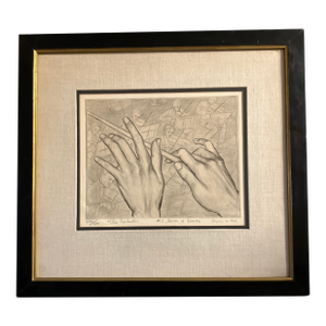 1940’s Original Drypoint Etching “The Conductor” by Rozelle Hellenberg Osk