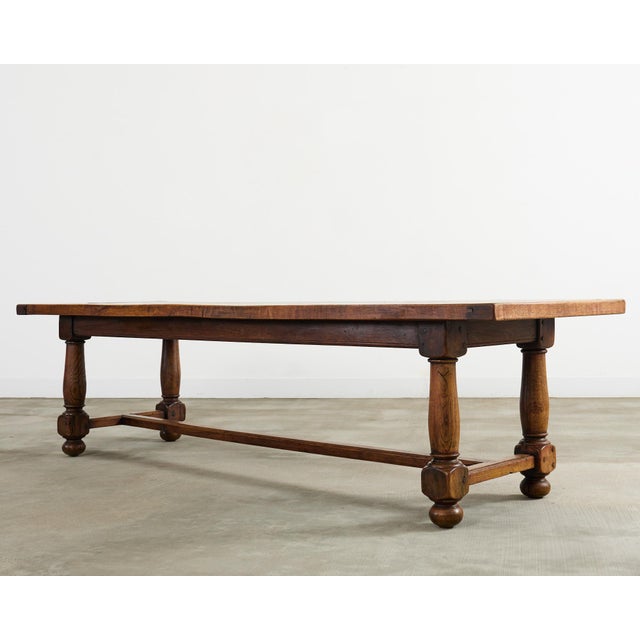French Country 19th Century Country French Oak Farmhouse Trestle Dining Table For Sale - Image 3 of 12