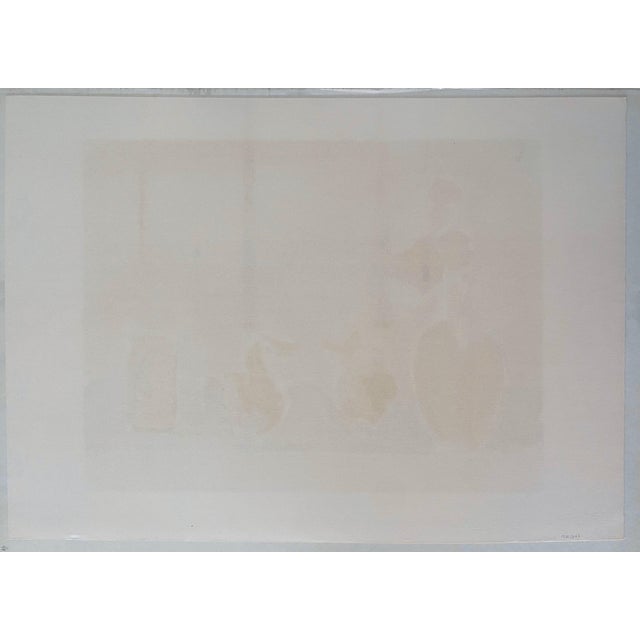 Taupe Efraim Fima, Chinese Israeli Modernist Still Life Lithograph Abstract Flowers in Vase For Sale - Image 8 of 10