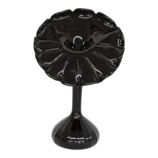 Black Amethyst Jack in the Pulpit Art Glass Floral Vase For Sale