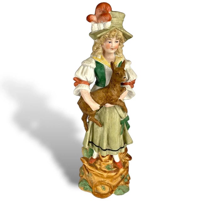 Rare Reichmannsdorf Germany Porcelain Man And Woman Couple Figurines #3507, Hunter Young Man And Woman With Their Dogs...