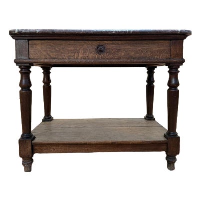 Napoleon III Console in Oak and Marble For Sale