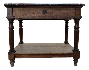 Napoleon III Console in Oak and Marble