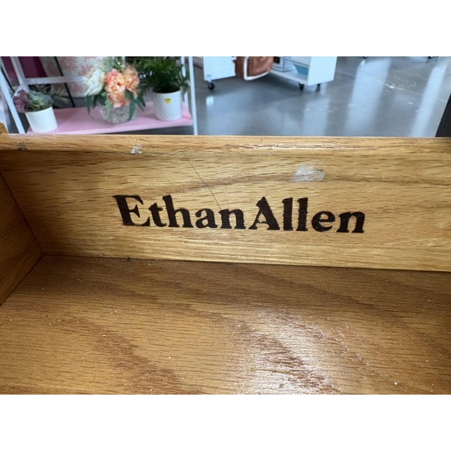 Arts & Crafts Late 20th Century Ethan Allen Accent Table With Paris Scene Decoupaged Top For Sale - Image 3 of 3