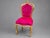 French Late 20c Louis XVI Gold Beech Fuchsia Red Chairs-Pair For Sale - Image 3 of 7