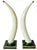 Hollywood Regency Pair of Tessellated Marble Faux Tusks on Brass and Faux Marble Bases For Sale - Image 3 of 12