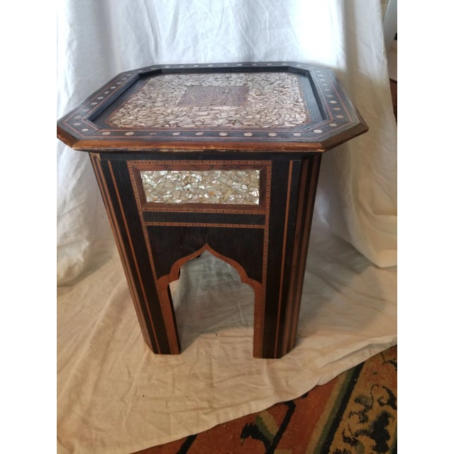 1920s Shell Inlay Syrian End Table For Sale - Image 5 of 9