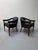 Vintage Tufted Leather Barrel-Back Tub Armchairs, Pair, C. 1970s For Sale In Miami - Image 6 of 18