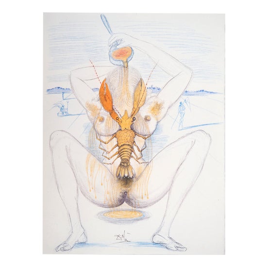 Salvador Dali, Casanova, Surrealist Woman and Lobster, 1967, Original Engraving For Sale