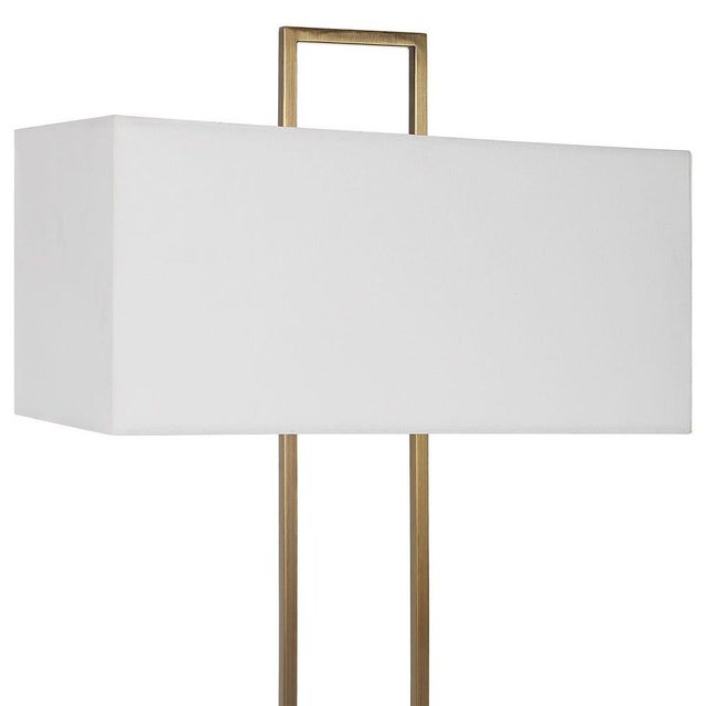 Contemporary Marble Pillar Table Lamp For Sale - Image 3 of 7