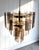 Mid-Century Modern 1970s Smoky Glass Pane & Brass Chandelier For Sale - Image 3 of 5