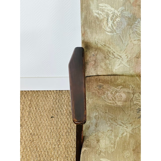 Vintage Lounge Chair in Dark Wood and Floral Patterned Fabric, 1960s For Sale - Image 9 of 14