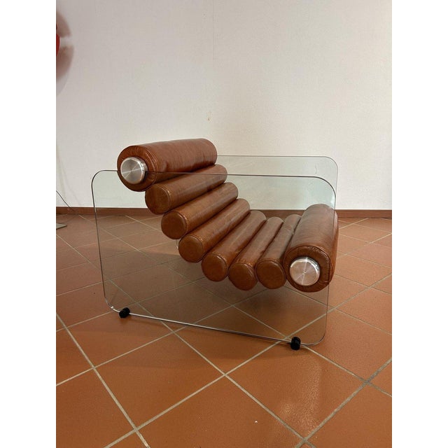 Glass Hyaline Lounge Chair by Fabio Lenci for Comfortline, 1960s For Sale - Image 7 of 7