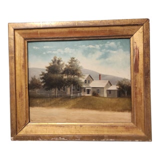 Antique Painting of a House by William Henry Plummer For Sale