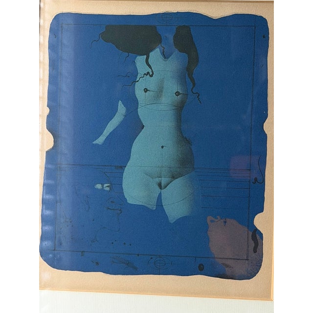 Paul Wunderlich, Torso sur une pierre bleue, Nude, Original Lithograph, 1972, Framed For Sale - Image 4 of 10