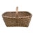 Antique Early 20th Century American Splint Oak Gathering Basket For Sale