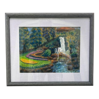 Impressionism Landscape, Pastel on Paper, Signed W. P. Burpee. For Sale