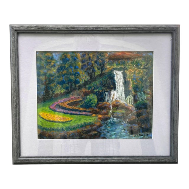 Impressionism Landscape, Pastel on Paper, Signed W. P. Burpee. For Sale