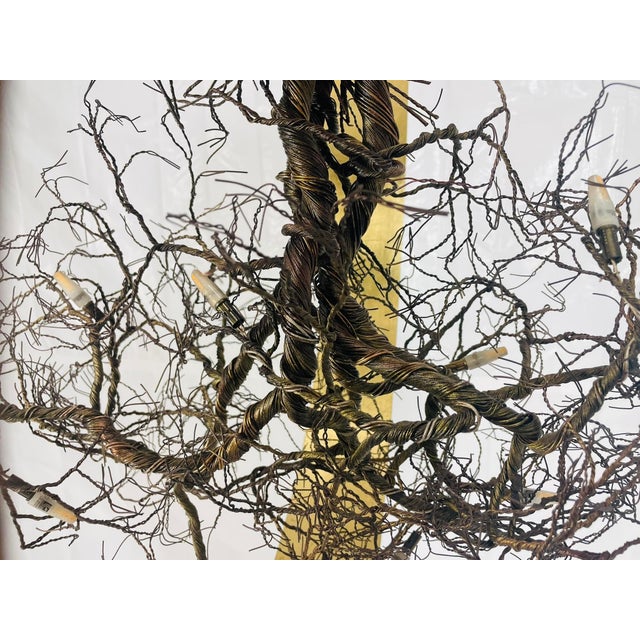 “Roots” Sculptural Pendant Light by F+m Fos, Hand-Twisted Wire, Gold Leaf For Sale - Image 13 of 18