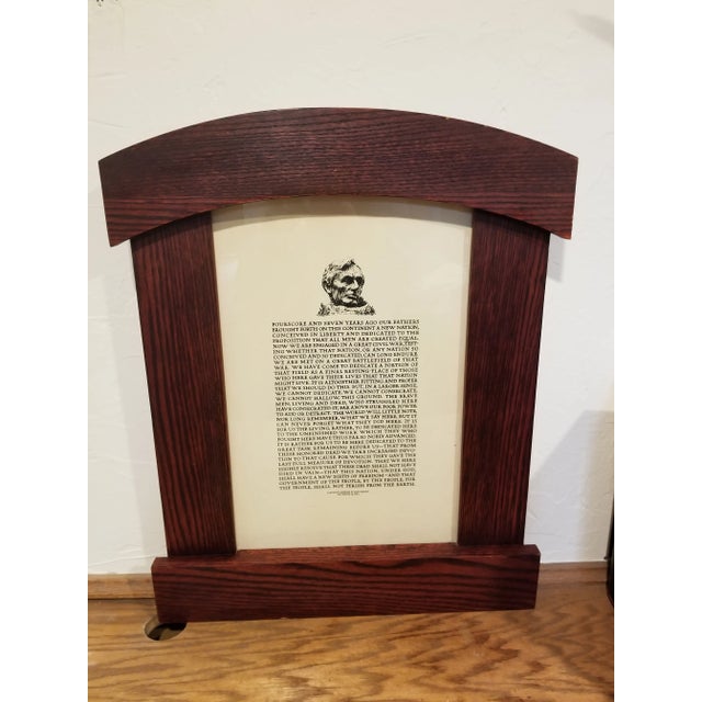 Brown Oak Arts and Crafts Style Framed Lincoln Speech For Sale - Image 8 of 8
