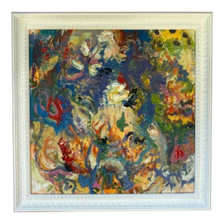 ‘Sunshine’, Abstract Oil Painting, Framed Art, by Van Ness For Sale