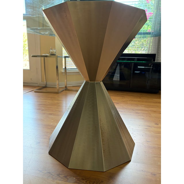 Donghia “Entropy” Sculptural 60" Round Glass Dining Table Attributed to Donghia For Sale - Image 4 of 5