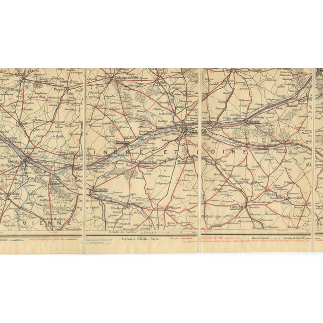Gold Antique Touraine Cycling Map by Edward Stanford, 1902 For Sale - Image 8 of 11