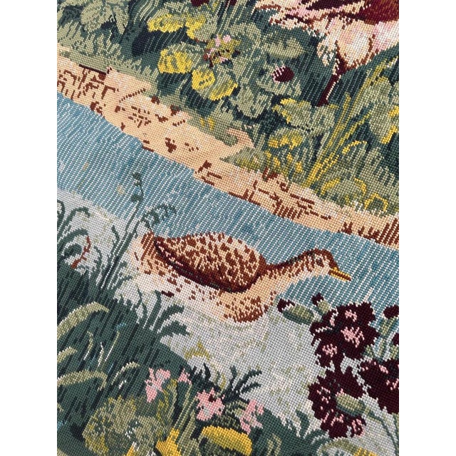 Vintage French Aubusson Style Needlepoint Tapestry, 1950s For Sale - Image 18 of 18