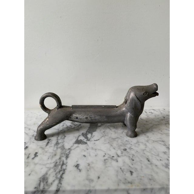 Late 19th Century Dachshund Antique Mixed Metal Door Stop For Sale - Image 5 of 5