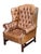 Large English Wing Back Chair of Tufted Tanned Leather With Nail-Head Trim For Sale - Image 15 of 16
