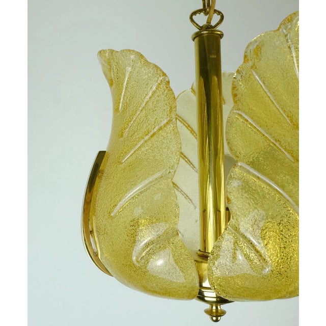 Mid-Century Modern Mid-Century Brass Amber Glass Pendant Lamp by Carl Fagerlund, 1960s For Sale - Image 3 of 11