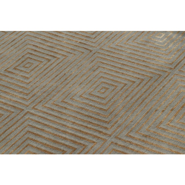 Rug & Kilim’s Cubist Style Rug in Gray With Bronze Geometric Patterns “Dorian” For Sale In New York - Image 6 of 8