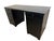 Wood desk and chair painted black from Pottery Barn teen. Desk has outlet strip wired into one drawer and also has metal...