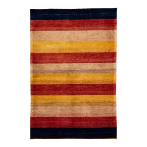 Modern Gabbeh Handmade Persian Wool Rug With Multicolor Stripe Design