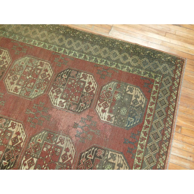 Early 20th Century Large Antique Tribal Ersari Rug - 7'7" x 14'4" For Sale - Image 5 of 8