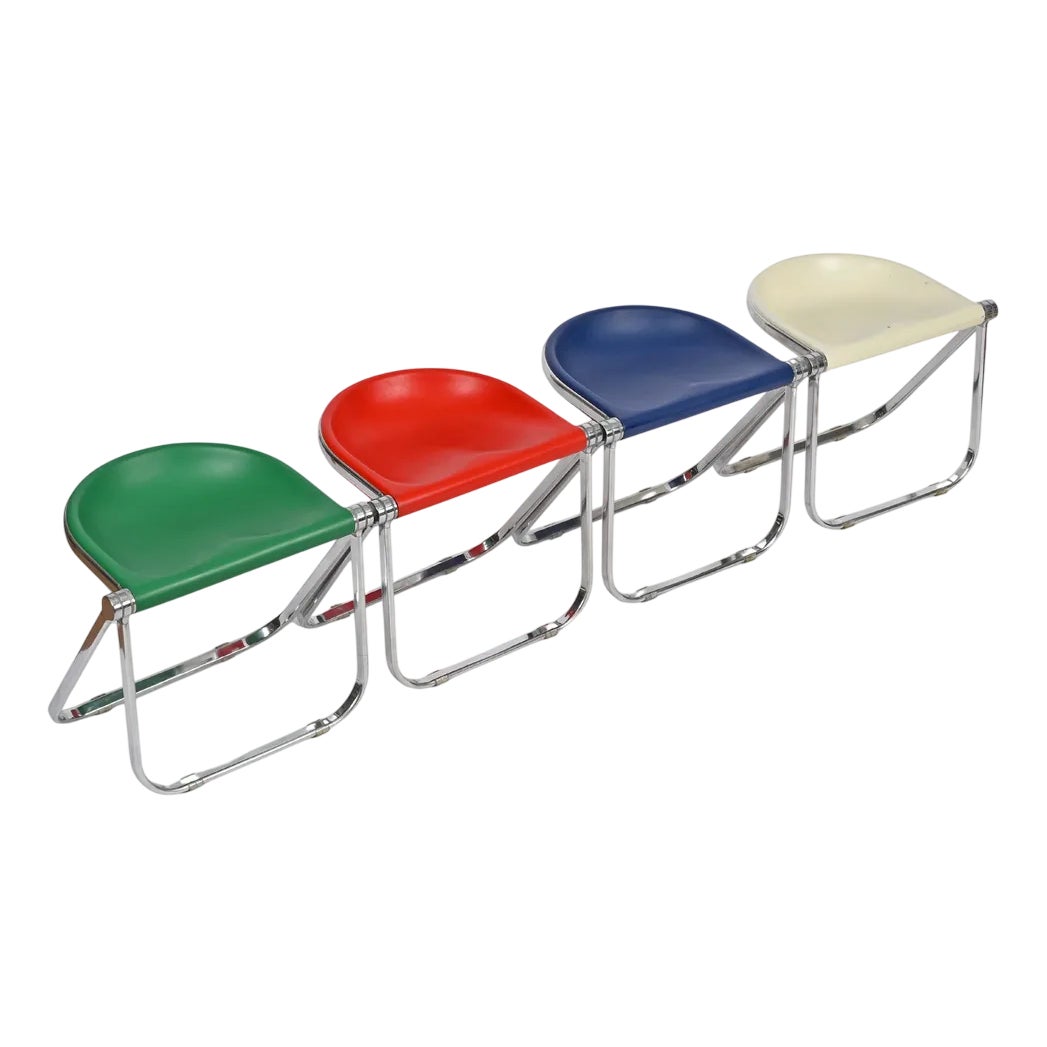Italian Pluff Folding Stools by G. Piretti for Anonima Castelli