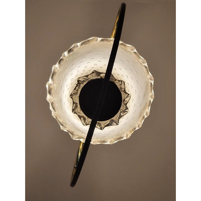 Mid-Century Murano Glass and Brass Pendant attributed to Barovier & Toso, 1950s For Sale - Image 6 of 18