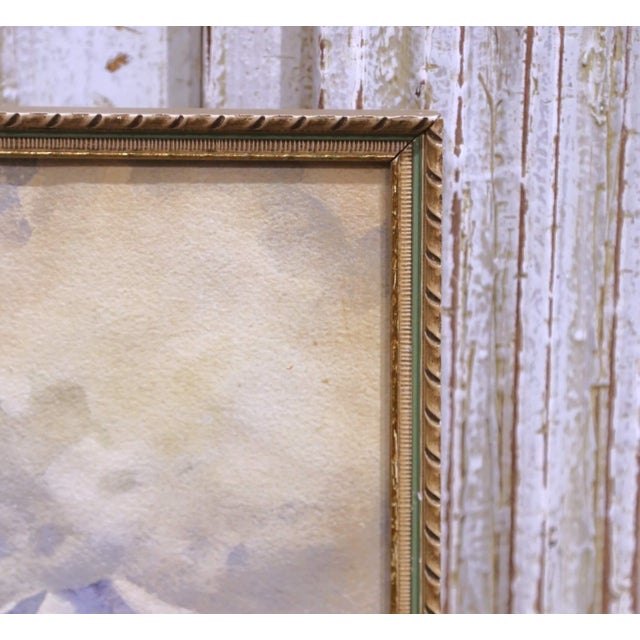 Mid-Century Pair of European Landscape Watercolors Signed Walch, Framed For Sale - Image 11 of 18