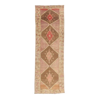 Vintage Turkish Oushak Rug, 04'02 X 12'08 For Sale