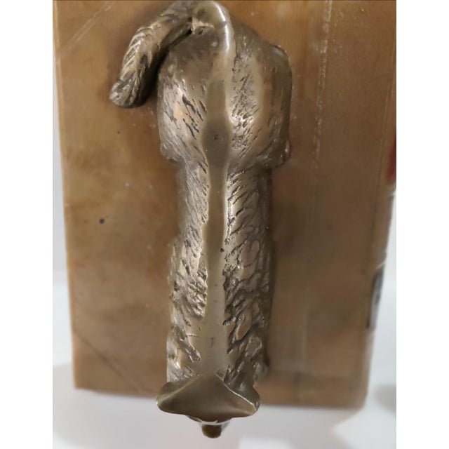 1980s Vintage Sculpture ~ Bronze Wolf Lying on Top of a Book For Sale - Image 5 of 11