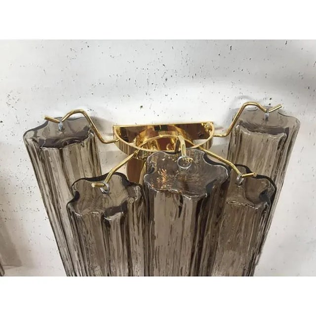 Early 21st Century Murano Fume Color Glass Tronchi Wall Sconces by Simoeng, Set of 2 For Sale - Image 5 of 8