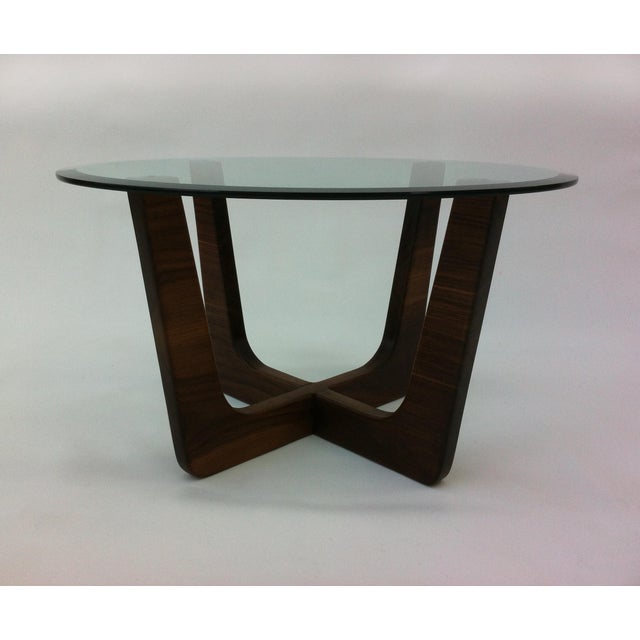 28" Round Glass Top Mid-Century Modern Coffee Table | Chairish