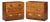 Henredon Scene One Mid Century Oak and Brass Campaign Dresser Chests of Drawers - Pair For Sale