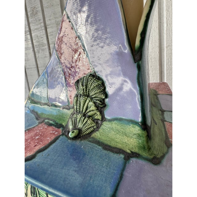 Signed Post Modern Signed Large Facevase Face Vase For Sale - Image 4 of 6