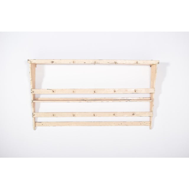 White Portuguese White-Painted Plate Rack with Hooks, 1950 For Sale - Image 8 of 8