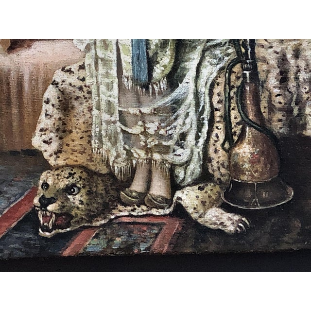Orientalist School Artist, L'Odalisque, Oil on Canvas, 20th Century For Sale - Image 6 of 10
