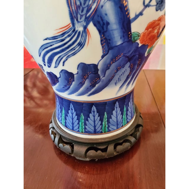 Mid-Century Hollywood Regency Asian Porcelain Lamp For Sale - Image 4 of 6