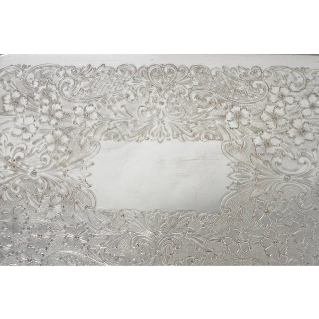 Vintage Victorian Silver Plated Grapevine Bar Serving Platter Tray by Excelsior For Sale - Image 4 of 16